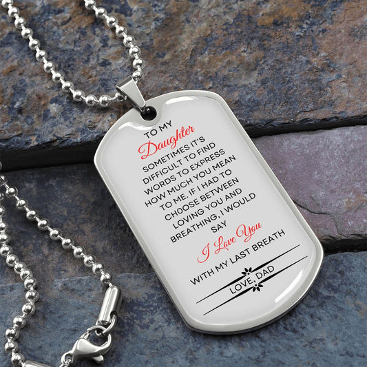 Dog Tag | To My Daughter | Silver